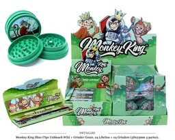 [115.664] MONKEY KING KS SLIM+TIPS UNBLEACH + GRINDER WILD 24 UDS
