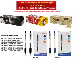[00.01120] OCB TUBOS OCB DTO + 25 BOLIG. PRAXTON S/C