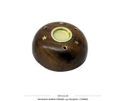 [126.501] INCENSARIO MADERA REDONDO 4.5 CM