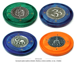 [126.503] INCENSARIO PLATO MADERA MODELOS SURTIDOS 10 CM