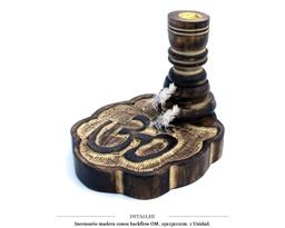 [126.522] INCENSARIO MADERA CONOS BACKFLOW OM 15X13X12 CM