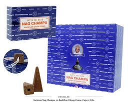 [126.387] INCIENSO NAG CHAMPA 10 BACKFLOW CONOS 12 UDS