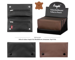 [121.03012] BOLSA TABACO ANGELO PIEL BLACK/BROWN 16X9CM 10 UDS