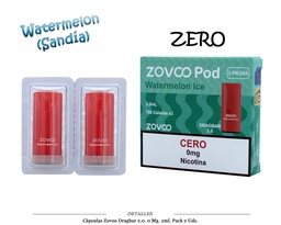 [111.80203] CAPSULAS ZOVOO DRAGBAR 2.0 WATERMELON 2 UD 0MG 4ML