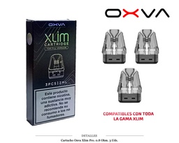 [111.25906] CARTUCHO OXVA XLIM PRO 0,8 OHM 3 UDS