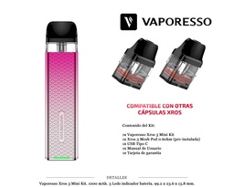 [111.06321] VAPORESSO XROS 3 MINI ROSE PINK KIT 1000 MAH