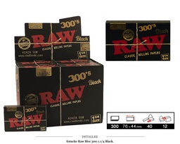 [115.548] RAW BLOC 300 1.1/4 BLACK CLASSIC 40 UDS