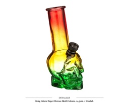 [124.21401] BONG CRISTAL SUPER HEROES SKULL COLOURS 14,5CM