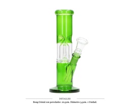 [124.22001] BONG CRISTAL C/PERCOLADOR GREEN 20,5CM 1 UD