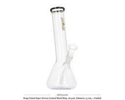 [124.22601] BONG CRISTAL SUPER HEROES CONICAL BLACK RING 26,5CM 1 UD