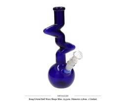 [124.22501] BONG CRISTAL BALL WAVE SHAPE BLUE 25,5CM 1 UD