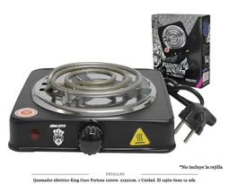 [124.75746] HORNILLO ELECTRICO KING COCO FURIOUS NEGRO 1000W