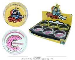 [290.08502] CENICERO MONKEY KING CRISTAL 10X3,7 CM 6 UDS