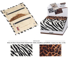 [121.03013] BOLSA TABACO CHAMP ANIMAL PRINT 16,5X9,5 CM 12 UDS