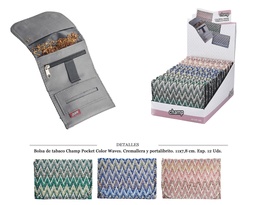 [121.060] BOLSA TABACO CHAMP COLOR WAVES 11X7,8 CM 12 UDS