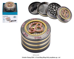 [125.00201] GRINDER CHAMP ZINC BLING GIRLY 50X38MM 4P 1 UD