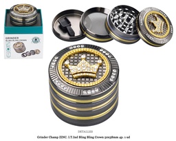 [125.00202] GRINDER CHAMP ZINC BLING CROWN 50X38MM 4P 1UD