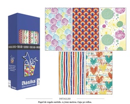 [118.020] PAPEL REGALO ROLLO SURTIDO 0.70X2M 50 UD