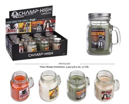 [126.200] VELAS CHAMP AROMATICAS 5,5X7,5X8,5CM 12 UDS