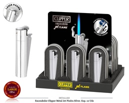 [200.9420] ENCD. CLIPPER METAL JET PIEDRA SILVER 12 UDS