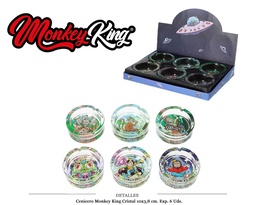 [290.08504] CENICERO MONKEY KING CRISTAL 10X3.8CM 6 UDS