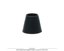 [124.74303] JUNTA NARGUILE MANGUERA NEGRA 2,1X1,4X2 CM PACK 5 UDS
