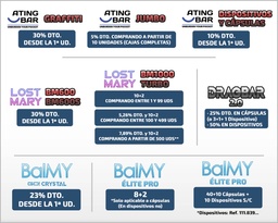 [00.01625] PODS DESECHABLES ATING / BALMY / LOST MARY / DRAGBAR