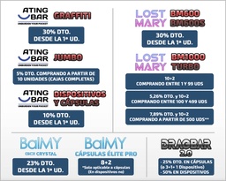 [00.01625] PODS DESECHABLES ATING / BALMY / LOST MARY / DRAGBAR