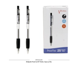 [130.051] BOLIGRAFO PRAXTON RT VISION NEGRO 25 UD