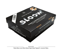 [113.A1005] TUBOS SLOOW BLACK 1000 F. CLASSIC PAPER 10X1000 UDS