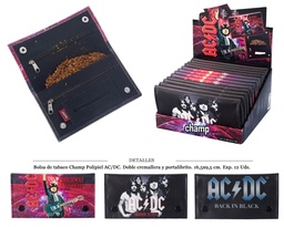 [121.03016] BOLSA TABACO CHAMP P.PIEL AC/DC 16,5X9,5CM 12 UDS