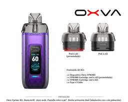 [111.07335] OXVA VPRIME KIT AURORAL PURPLE 2600 MAH