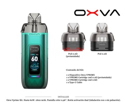 [111.07338] OXVA VPRIME KIT NATURAL GREEN 2600 MAH