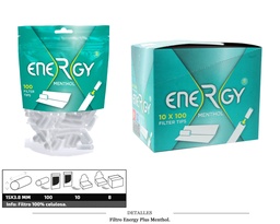 [113.024] FILTRO ENERGY PLUS MENTHOL 6MM 10X100 UDS