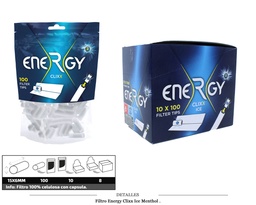 [113.030] FILTRO ENERGY PLUS CLIXX MENTHOL 6MM 10X100 UDS