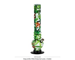 [124.23002] BONG ACRYLIC BALL WHITE LEAF 30CM 1 UD