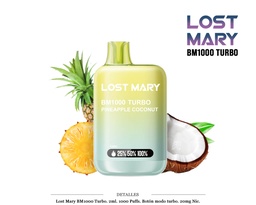[111.95352] POD DES. LOST MARY BM1000 PINEAPPLE COCONUT 20MG 2ML