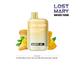 [111.95359] POD DES. LOST MARY BM1000 TRIPLE MANGO 20MG 2ML