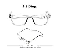 [100.42005] GAFAS LECTURA LAGOFREE RIGIDA GRIS 1.5 D. 1 UD