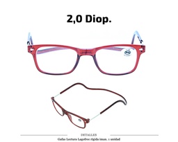 [100.42106] GAFAS LECTURA LAGOFREE RIGIDA ROJA 2.0 D. 1 UD
