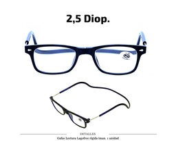 [100.42201] GAFAS LECTURA LAGOFREE RIGIDA NEGRA 2.5 D. 1 UD