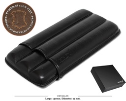 [122.242] PURERA 3/P VAQUETA NEGRA PIEL 140X25MM