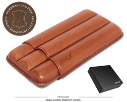 [122.243] PURERA 3/P VAQUETA HABANA PIEL 140X25MM