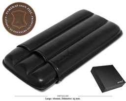[122.250] PURERA 3/P VAQUETA NEGRA PIEL 160X25MM