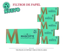 [113.217P] TUBOS MASCOTTE 200 GOLD PAPEL 5X200 10 PACKS