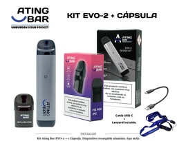 [111.82122] KIT ATING EVO-2 GRIS 650MAH + CAPSULA OPEN POD 1 UD
