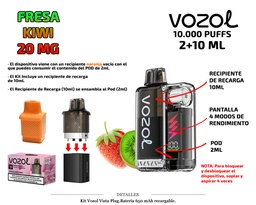 [111.85101] KIT VOZOL VISTA PLUG FRESA KIWI 20MG 2 + 10ML