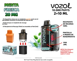 [111.85105] KIT VOZOL VISTA PLUG MENTA FRESCA 20MG 2 + 10ML