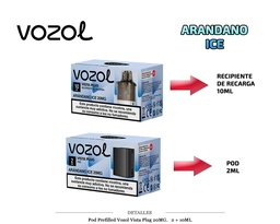 [111.85306] POD PREFILLED VOZOL VISTA PLUG ARANDANO ICE 20MG 2 + 10ML