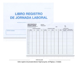 [100.013] LIBRO REGISTRO JORNADA LABORAL 28 PAGINAS 1 UD